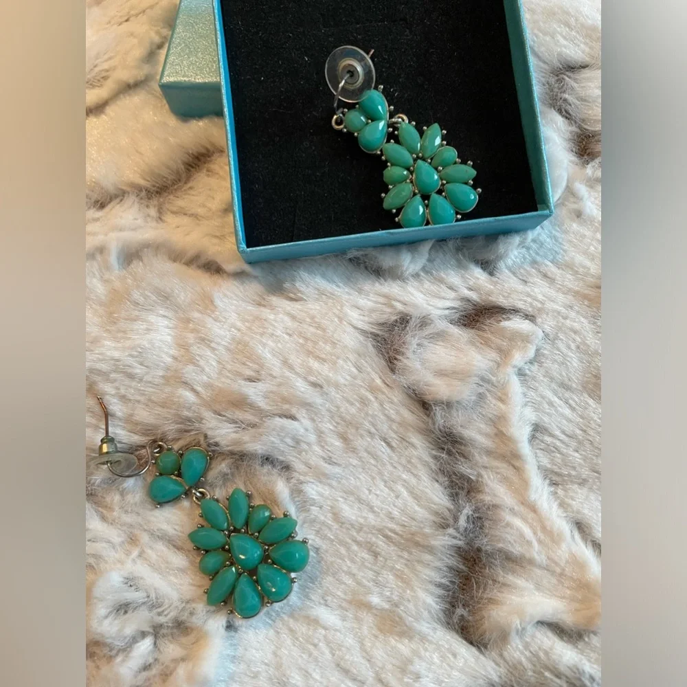 VTG Blue TURQUOISE EARRINGS purchased from Indian Reservation Handmade earrings - Picture 7 of 8